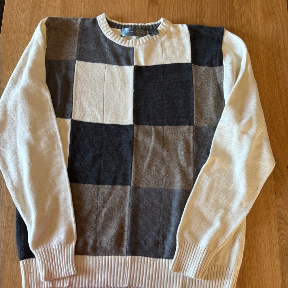 Oscar De La Renta Men's Checkered Sweater - Size Large